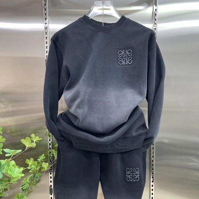 Men's Gradient Hoodie Set: Trendy Autumn/Winter Casual Slim-Fit Cotton Top