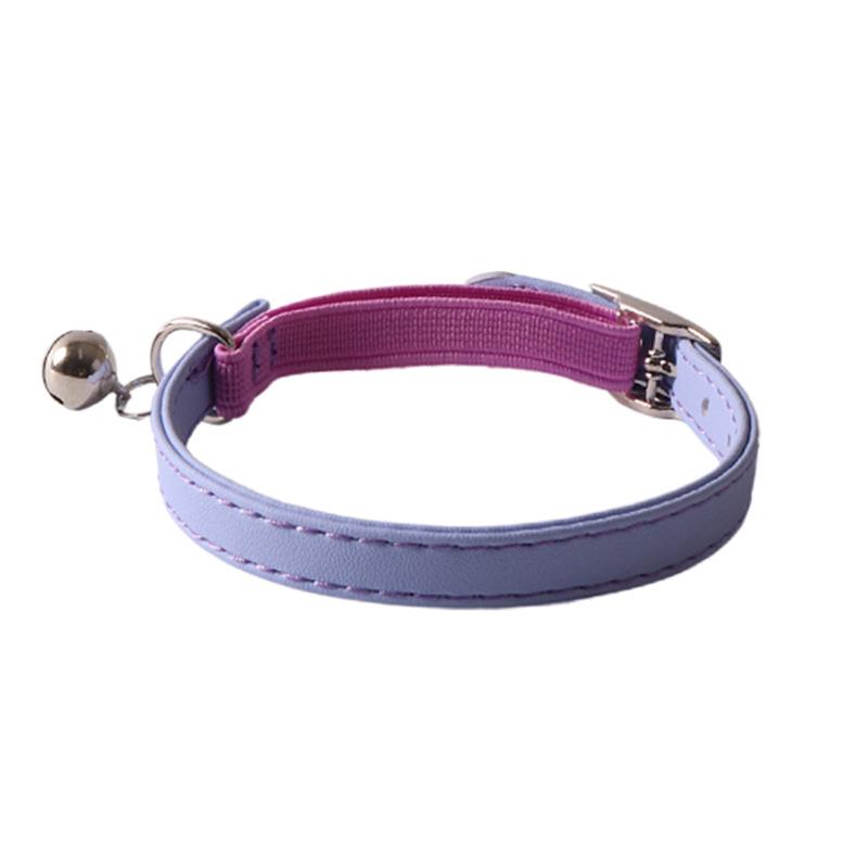 Macaron Color Cute Pet Cat Collars PU Colorful Small Collar for Cats Cat Harness Kitten Collar Pet Air Tag Cat Collar Cats