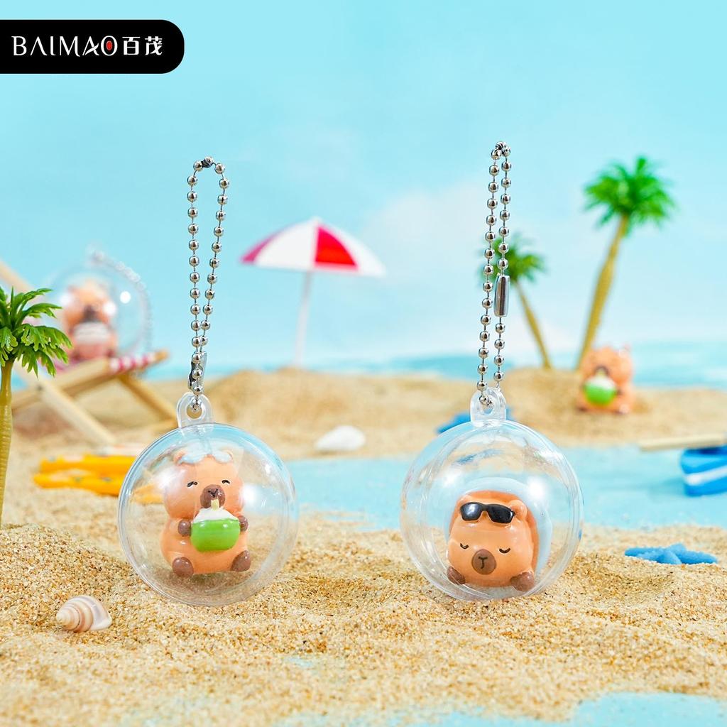 Original Q Cute Capybara Series Keychain Creative Cartoon Resin Pendant DIY Surprise Egg Pendant