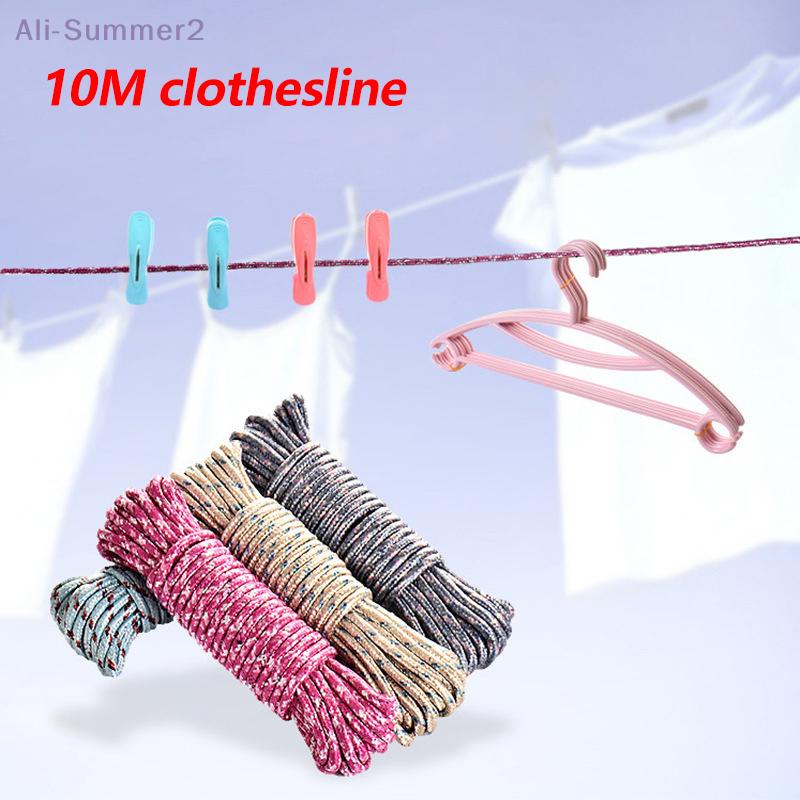 {Summer2}{MX} 10 Meters Thicken Non-slip Clothesline Outdoor Windproof Clothes Drying Rope Non-drilling Bed Sheet Rope