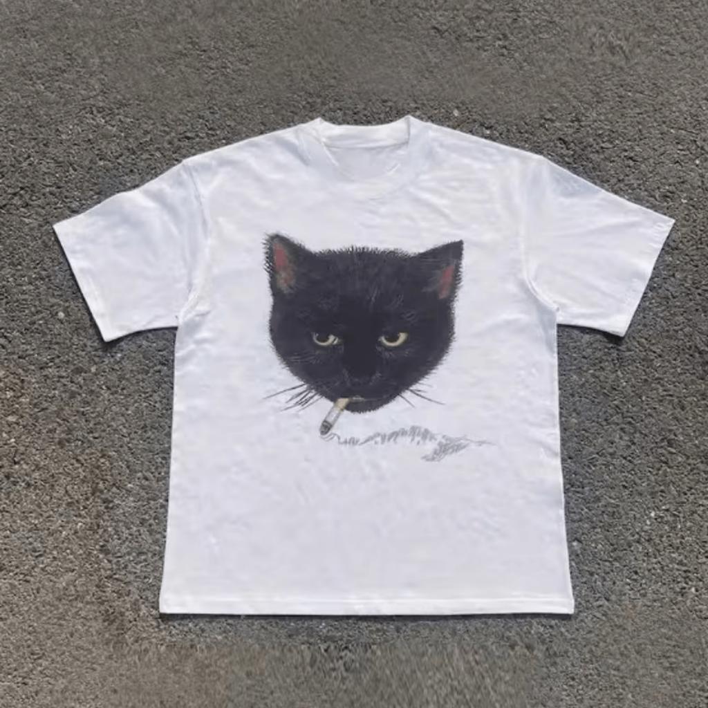 Vintage Y2K Hip Hop Fashion Printed Harajuku Street Style Summer New Unisex Cotton Casual Tshirt