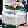Household Grains Storage Container with 6 Unit Convenient Dry Cereal Organizers Bucket Sealed Rotating Rice Dispenser