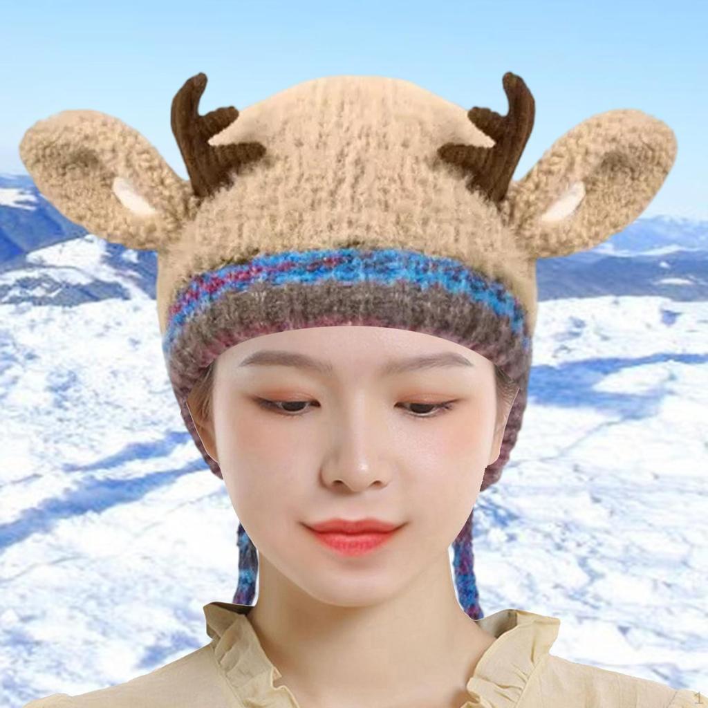 Christmas Deer Storage Hat for Adults,Reindeer Beanie