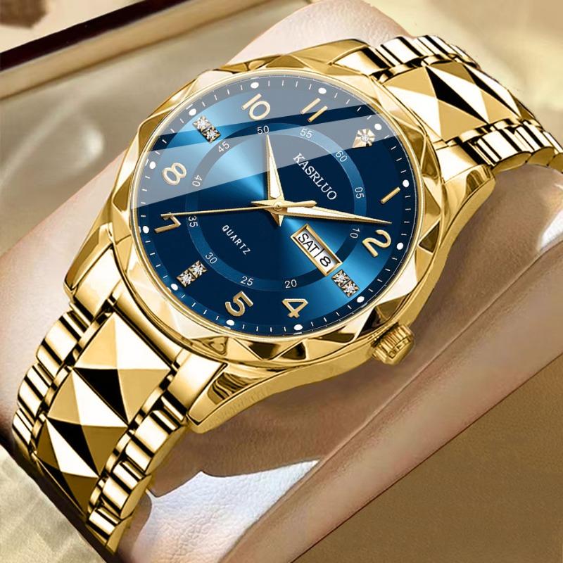 Neue Original Herrenuhr Doppeltkalender Mode Wasserdicht Leuchtend Business Premium Mechanische Quarz Uhr Herrenuhr