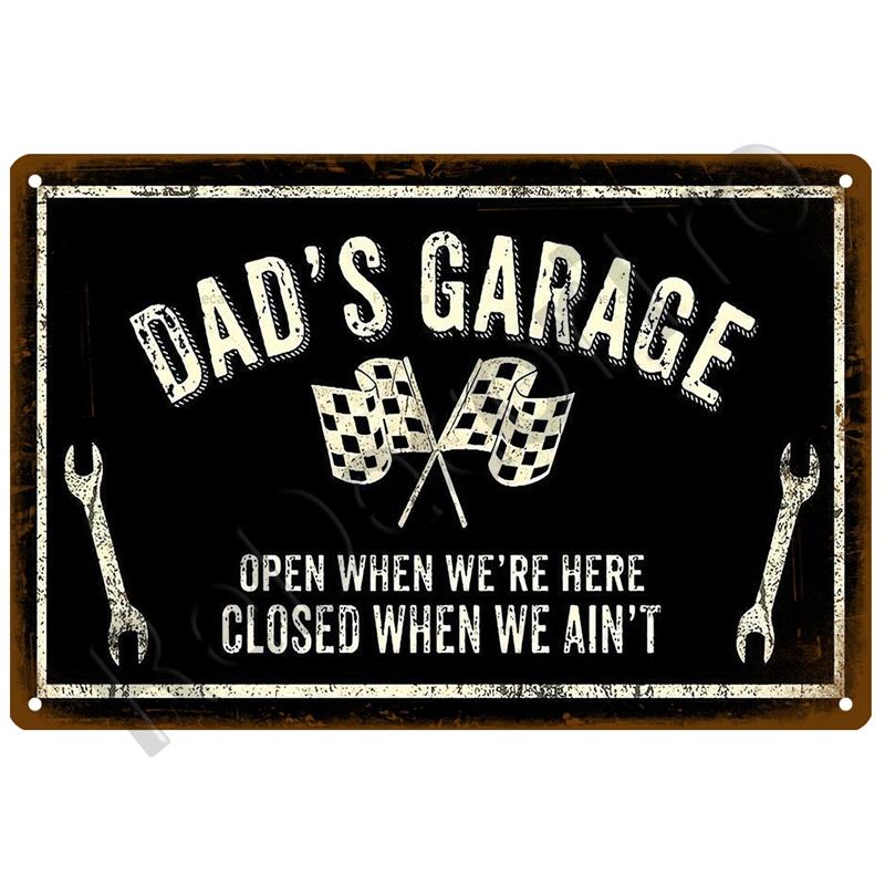 Garage Bil Retro Dekorativt Hus Metallskylt Plåt Affischer På Väggen Plåtskylt Vintage Affisch Dekor Väggkonst Rumsdekoration