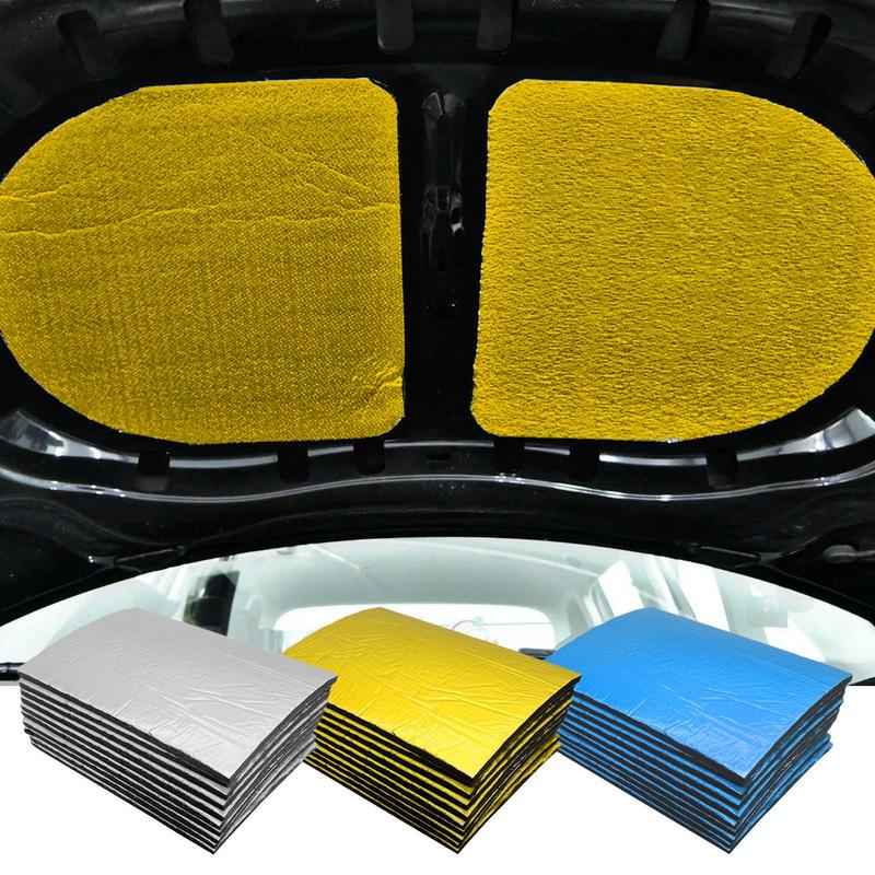Sound Deadener For Cars 10pcs Hood Insulation Pad Automotive Noise Deadening Mat With Adhesive Backing Heat Sound Deadening