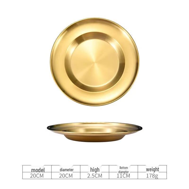 ZISIZ Stainless Steel Round Divided Dining Plate