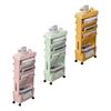 Movable Bookshelf Multipurpose Large Capacity Multilayer 4  Wheels Deskside Bookshelf for O
