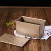 Rectangle Loaf Pan with Lid Non-Stick Bread Baking Pan Carbon Steel Corrugated Toast Box Toast Mold for Oven Baking Tool