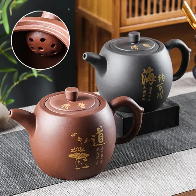 Yixing Purple Clay Tea Pot Chinese Large Capacity Teapot Tradition Beauty Tea Infuser Retro Tea Set Household Drinkware 1000ml