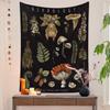 Botanischer Druck Florales Wandbehang Pilz-Wandteppich Vintage Boho Wildblumen Gemüse-Wandteppich Bunte Heimdekoration