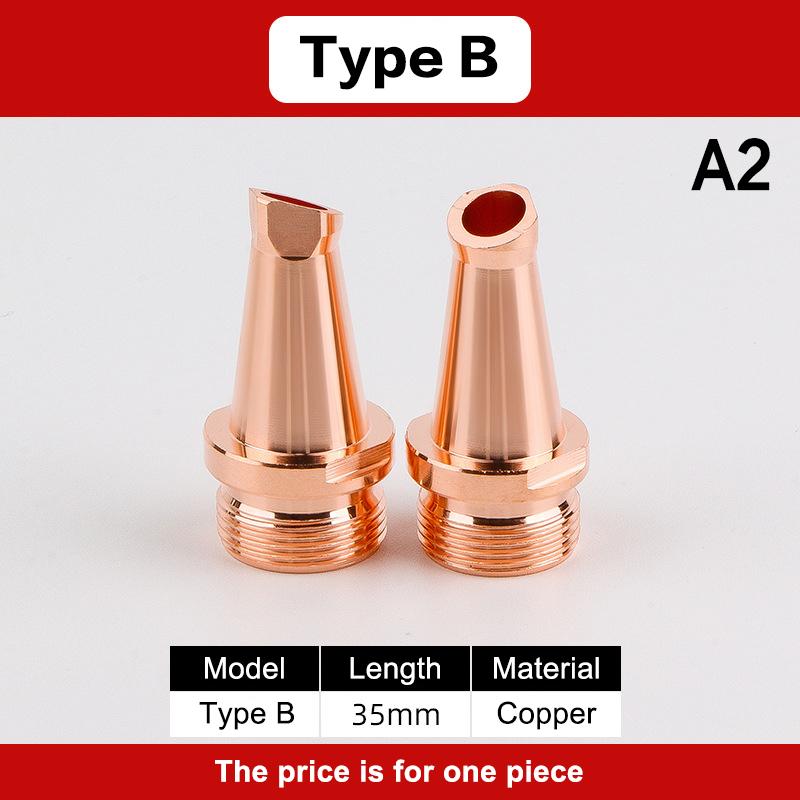 Laserová svařovací tryska Ruční vláknová laserová svařovací tryska pro svářecí hlavy Části hlavy Červená měď Náhradní příslušenství