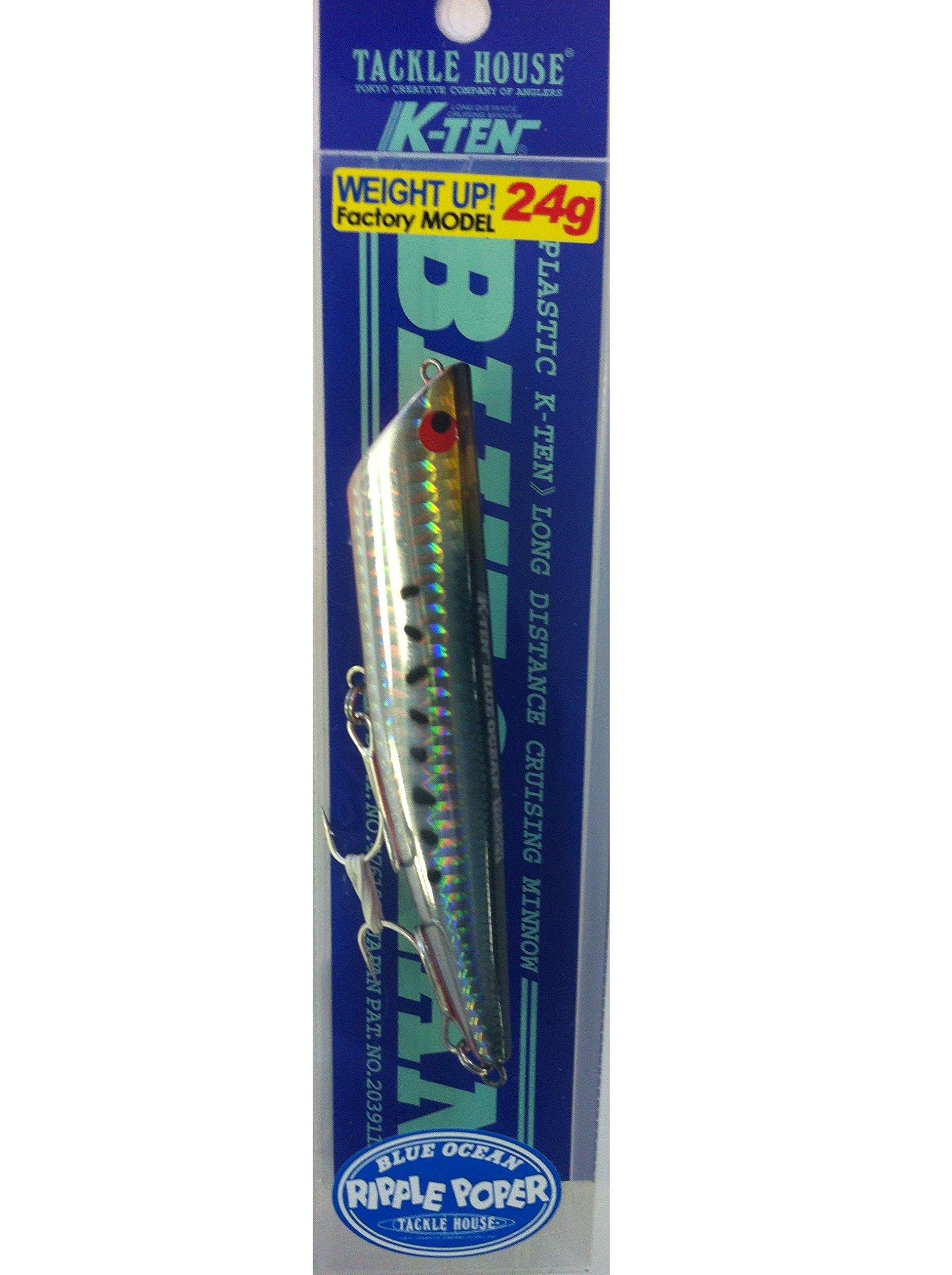 

TackleHouse Blue Ocean Ripple Factory Tune Berry BKRP115 K-TEN Popper, Model, 115mm, 24g, Sardine/Red #112