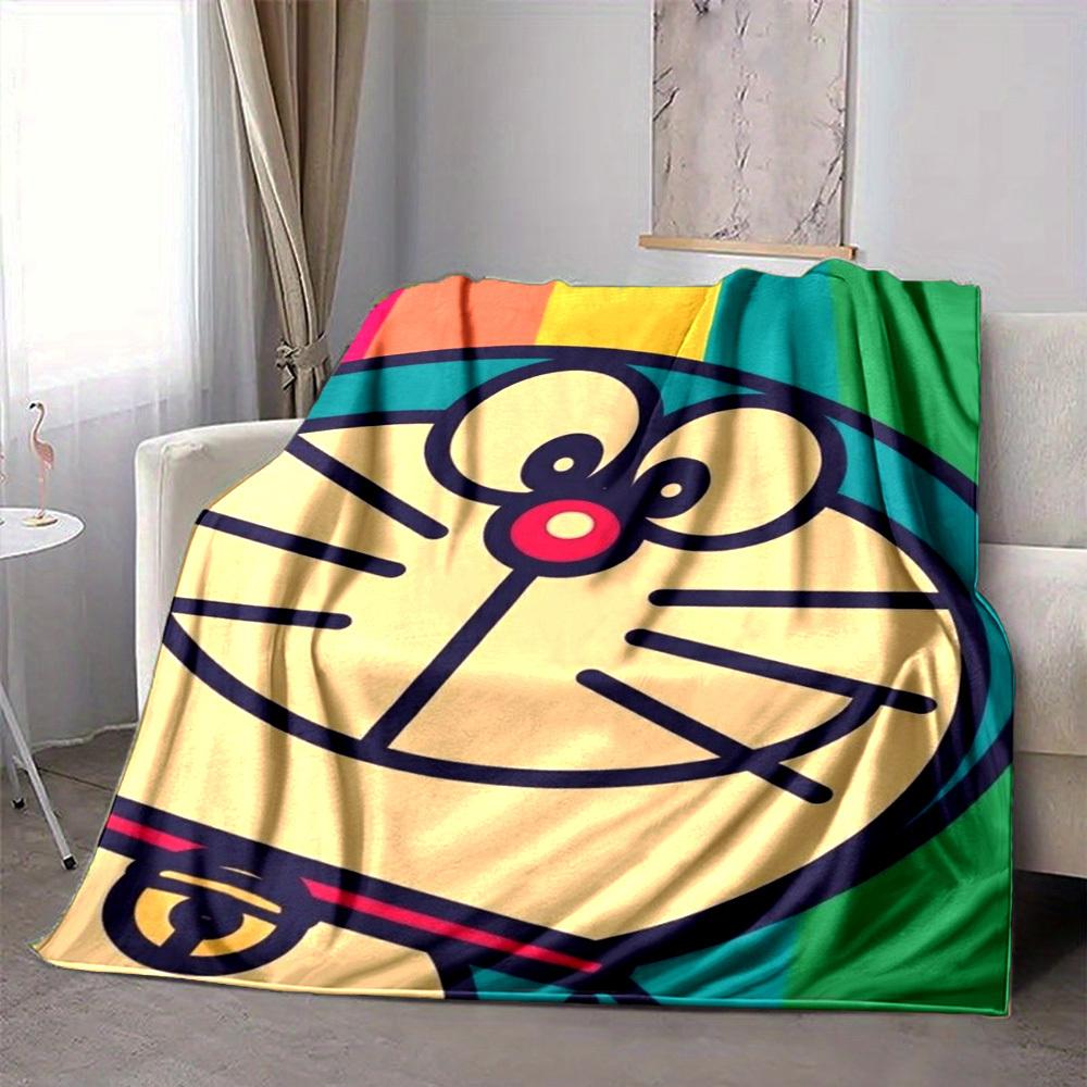 1PC Doraemon Blanket Lightweight Flannel Throw Blanket for Sofa, Bed, Travel, Camping, Livingroom, Office, Couch