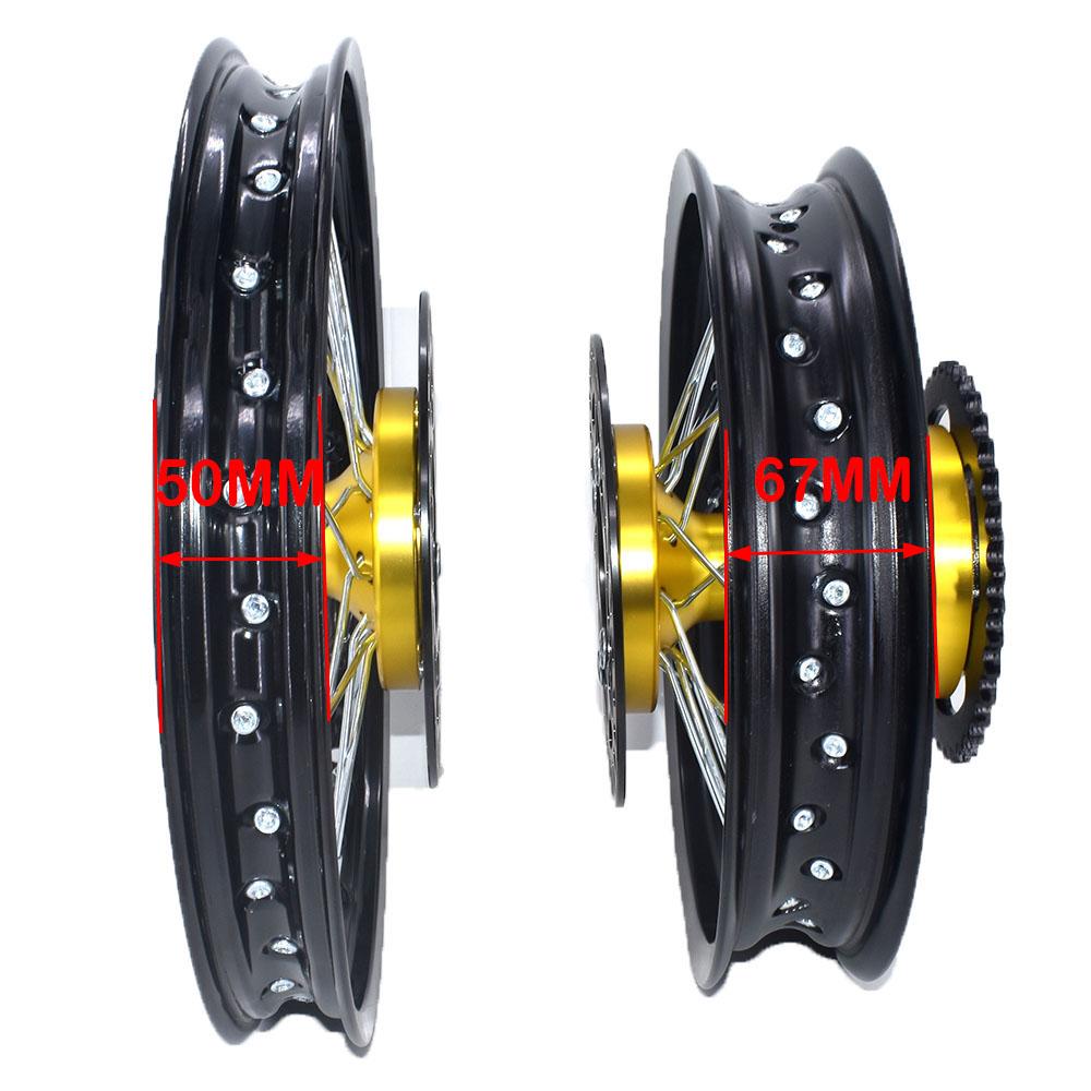 Front 1.40-14 Inch Rear 1.85-12 Inch Rims #428 Sprocket 190MM Disc Brake For KLX CRF Kayo BSE Dirt Pit Bike Motorcycle