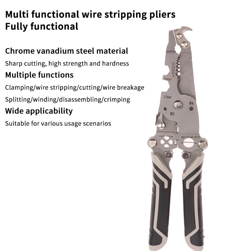 1Pc 18 In 1 Crimper Cable Cutter Pliers Foldable Wire Stripper Upgraded Multifunctional For Wire Stripping Shearing Cutting Tool
