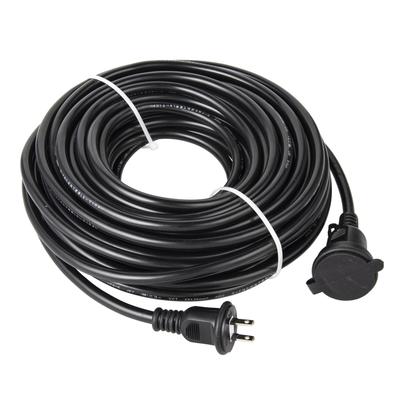 H Rainproof Soft Extension Cord 20m 15A Up To 1500W with Tracking Resistant Cover Outdoor Waterproof Rainproof Cord Extension Cable NCT-20WP