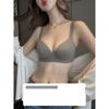 Polyamide Monochrome Bra Elegant Womens With Comfortable Steel Ring Support Nonremovable Padding Knitted Fabric Adult Lingerie