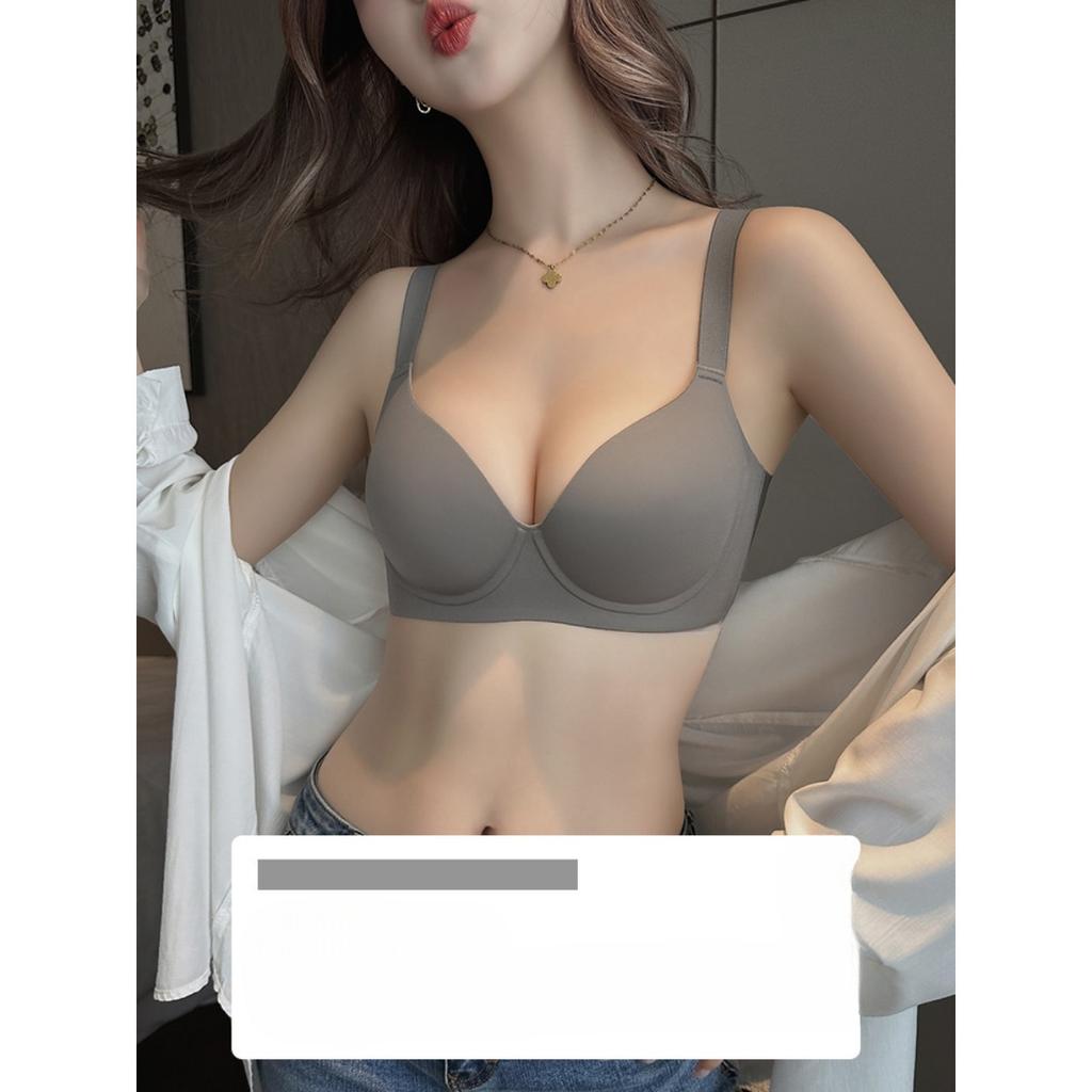 Polyamide Monochrome Bra Elegant Womens With Comfortable Steel Ring Support Nonremovable Padding Knitted Fabric Adult Lingerie