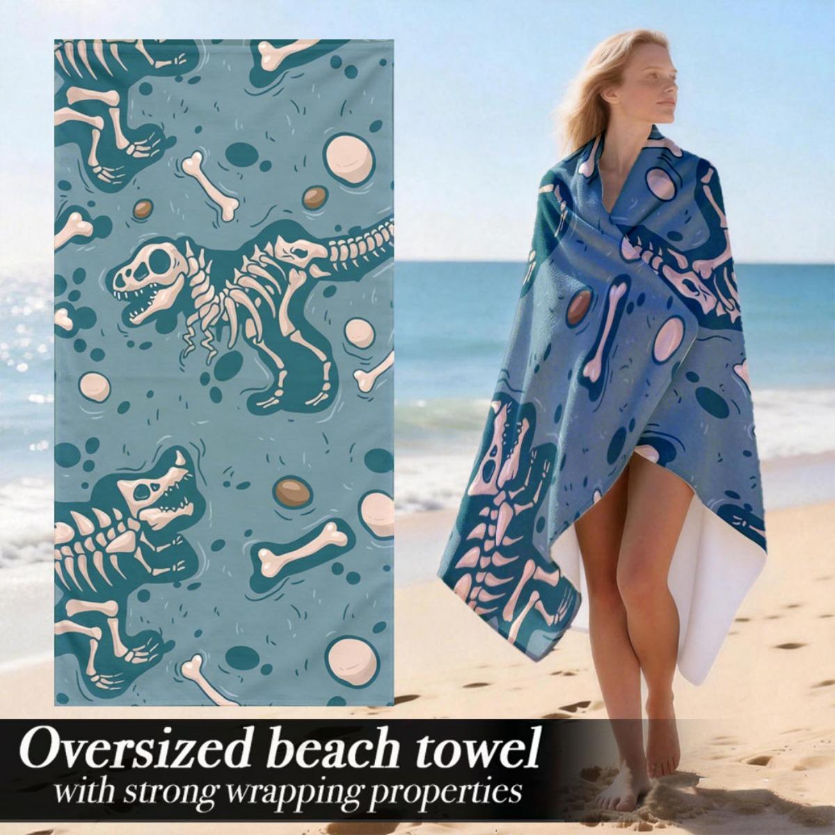 Luxury Oversized Beach Towel | Soft Lightweight Microfiber With Strong Wrapping Properties, Pattern, Suitable For Pool, Machine W40*H60(CM)