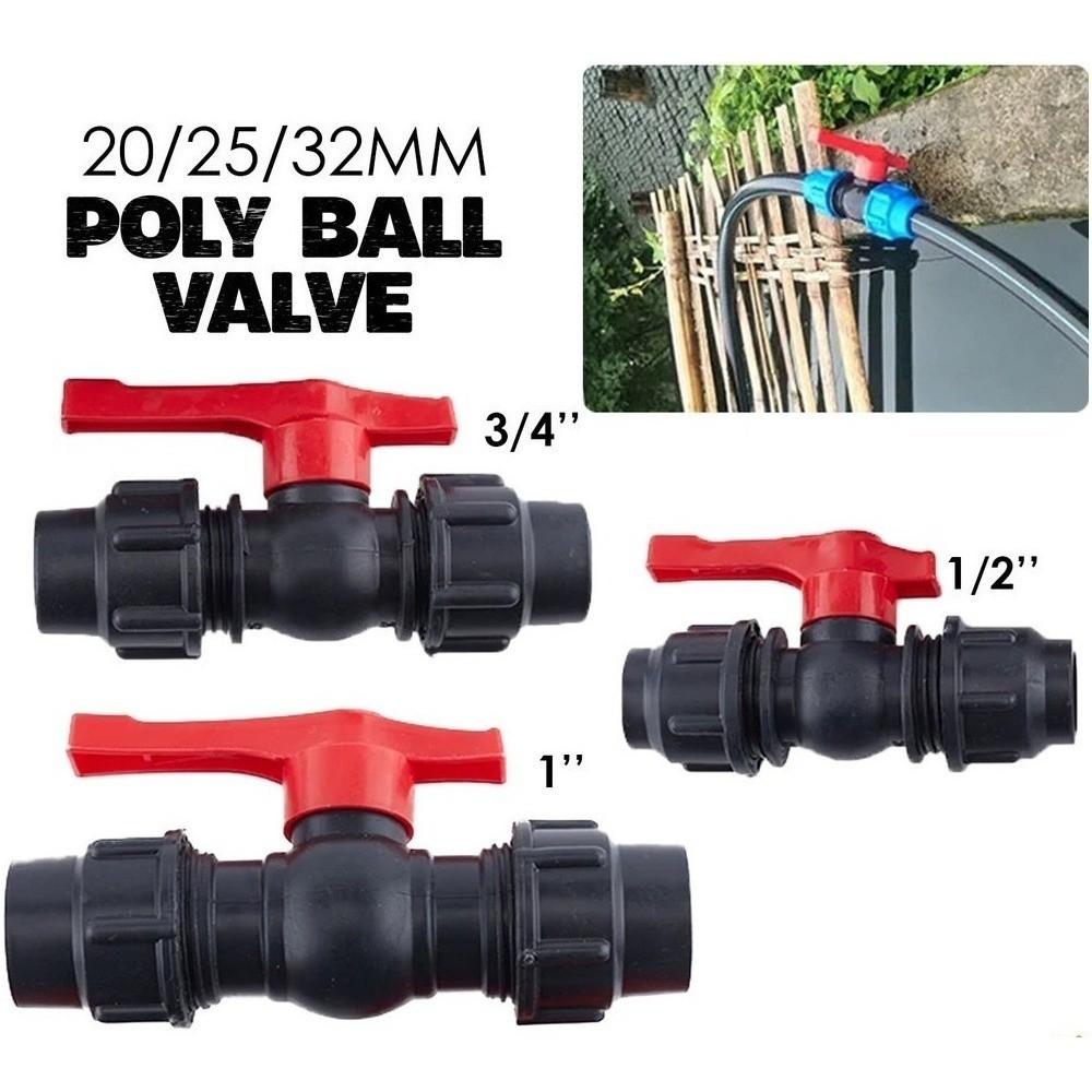 New Compression PE Quick Connector Poly 20mm 25mm 32mm Irrigation System Stop Tap HDPE Water Pipe Accessories Valve Fittings