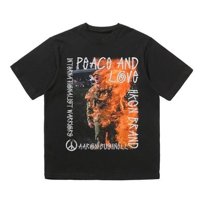 Aaron Bushnell Antikriegs- und Friedensdruck Kurzarm-T-Shirt, Amerikanischer Trend Casual Reine Baumwolle für Männer und Frauen