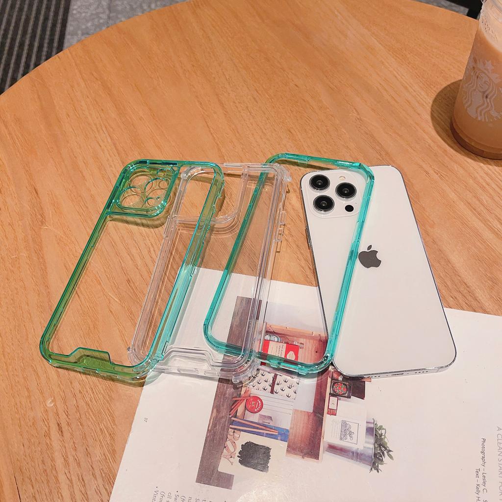 Mobile Phone Case for IPhone15 Series Colorful Frame Transparent Three-in-One Colorful Precision Holes