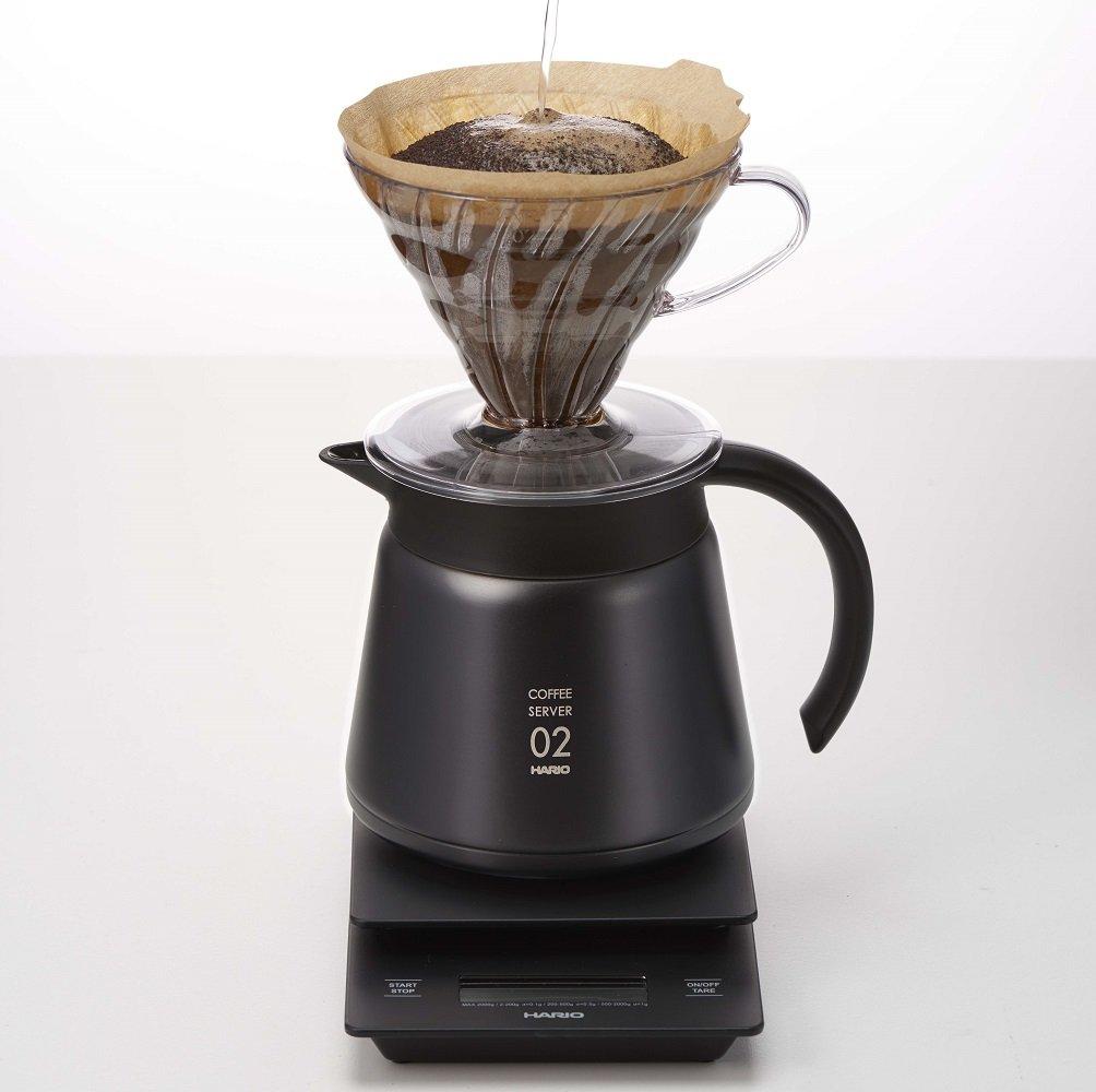HARIO V60 Insulated Stainless Steel Server, 600ml, Black, VHS-60B