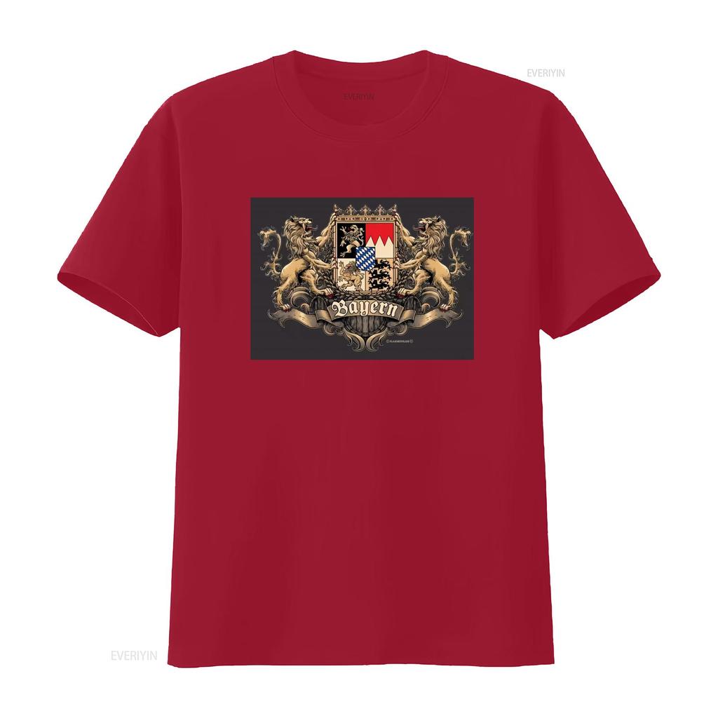 Męska Koszulka z Herbem Lwa Bawarii Unikalny Design z Napisami Idealna dla Mężczyzn Wysoka Jakość vintage Prana homme Codzienna Miękka