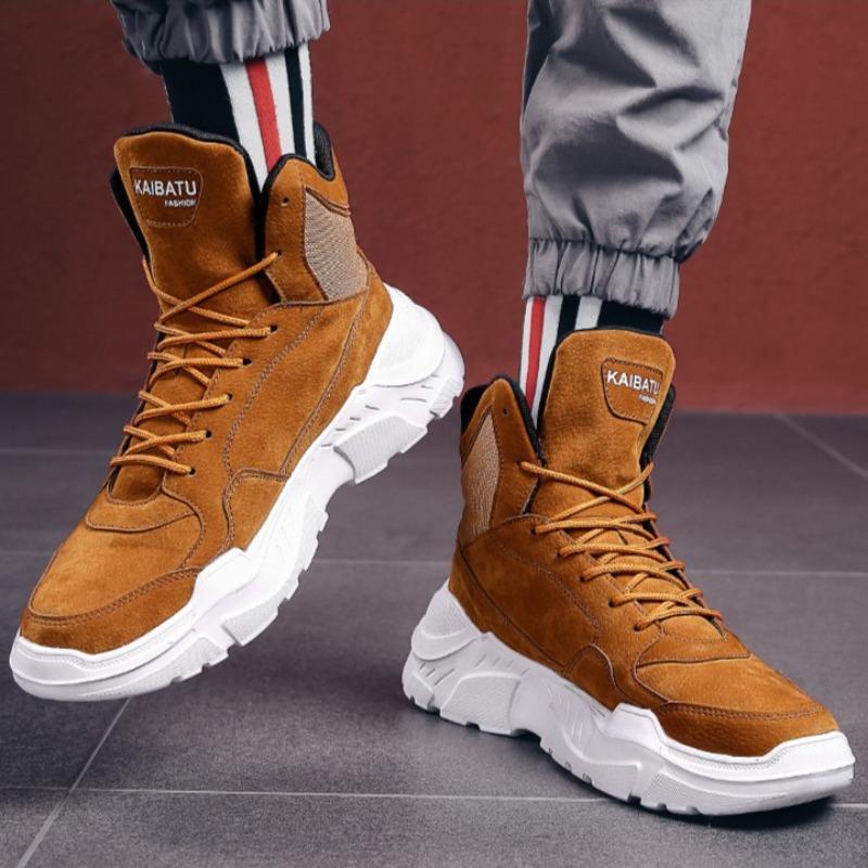 Fashion High-quality Men Shoes 2025 Autumn New Sneakers for Men Casual High Top Board Shoes Trendy Lace Up Running Shoes Tenis Masculino