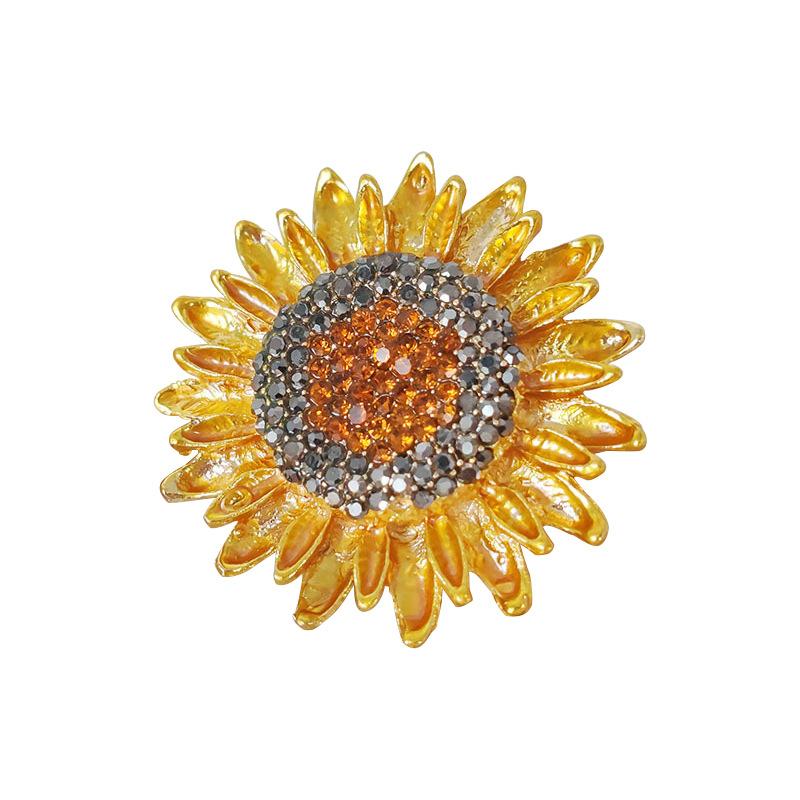 Original Sunflower Brooch With Diamonds Plant Flower Brooch Fashion Alloy High-End Jewelry