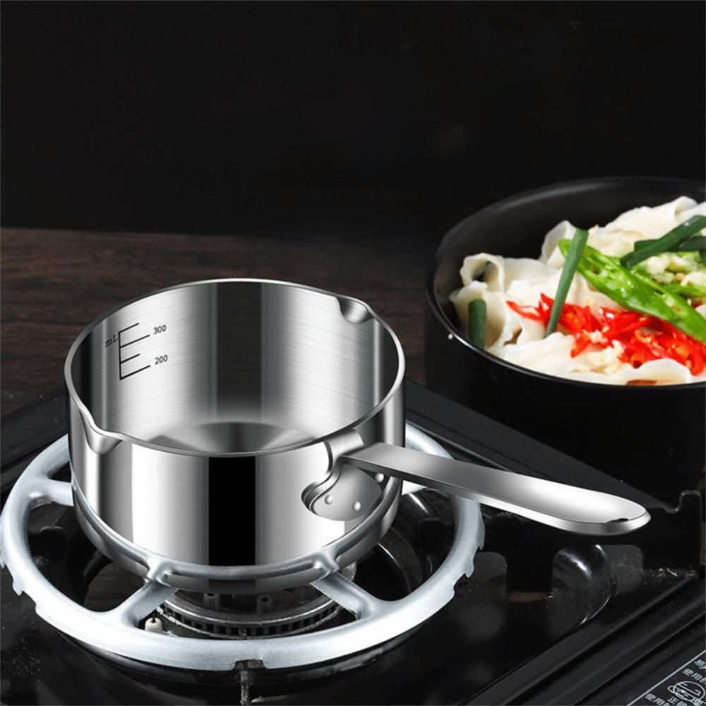Stainless Steel Oil Pouring Pot Rust-proof Butter Melt Pot Scaled Milk Pot Supplementary Food
