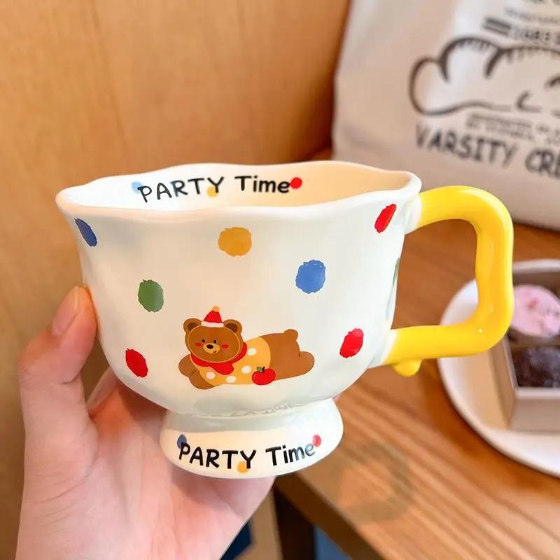 

Cat Breakfast Cup, Ceramic Cartoon Birthday Gift,sisters Friends, Practical Cup, High-value Girl s Heart Gift Box Set Drinkware 380ml