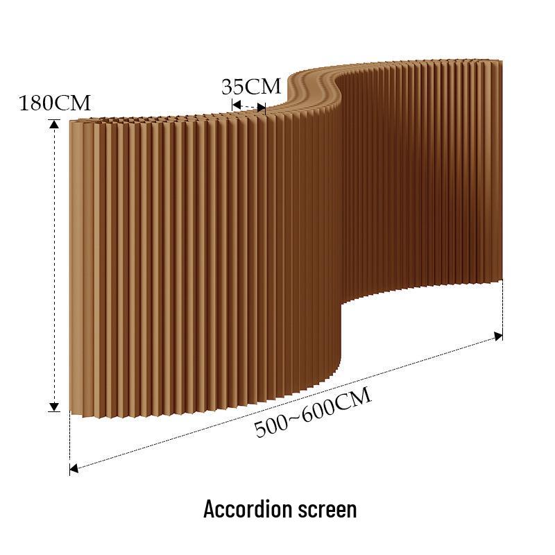 18-Panel Curved Folding Screen Divider – Japanese Style Retractable Wall for Live Broadcasts