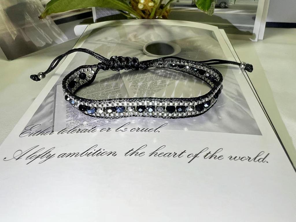 European & American Handmade Woven Crystal Retro Ethnic Friendship Bracelet for Women