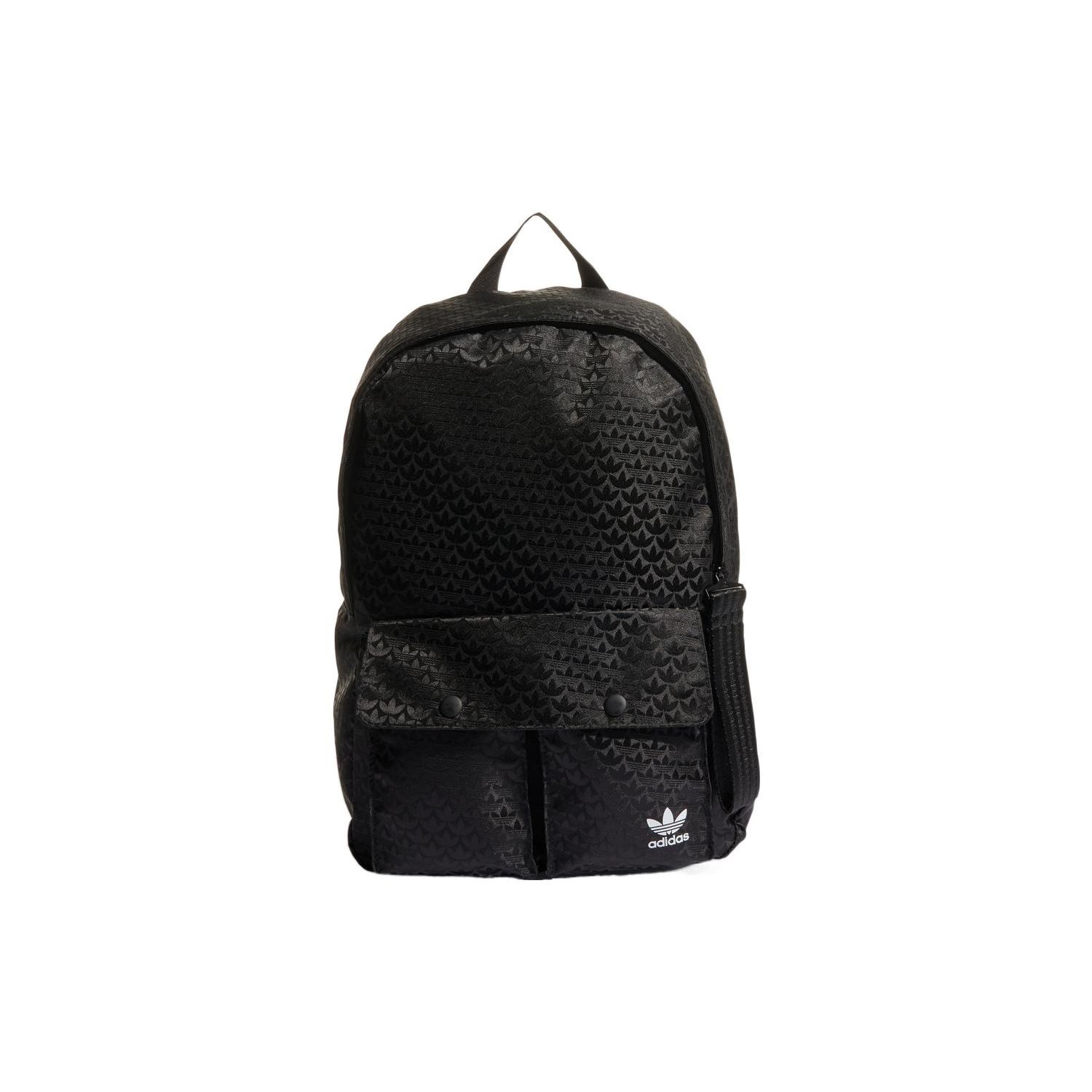 Adidas Originals Fashion Classic Large Capacity Trefoil Pattern Polyester Backpack Women Backpack Black HK0131 Black