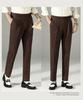 DFBOSS Gurkha Men's Slim Fit Dress Pants - Adjustable Waist, Straight Leg, Wrinkle-Free for Business Casual (Spring & Autumn)