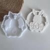 Easter Wall Decoration Irregular Circular Rabbit Silicone Mold DIY Flower Wreath Bunny Hang Tag Gypsum Ornament Resin Mold