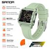 SANDA Men's Luminous Waterproof Sports Watch - Square Design with Multifunctional Countdown Timer