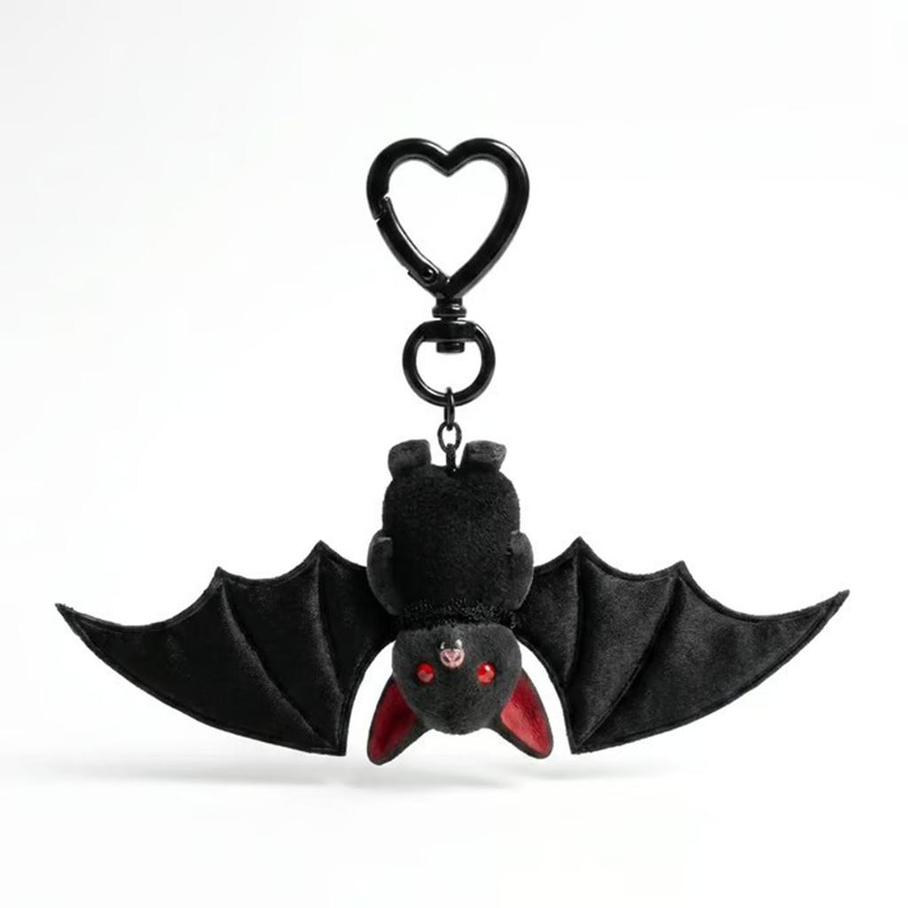 Plush Black Bat Keychain Gothic Transformable Bat Key Ring Pendant Backpack Bag Purse Charm Halloween Gift Gothic Bat Keyring