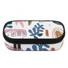 School Pencil Case Portable 300D Polyester Smooth Zipper with Mesh Pocket Removable Divider and Pen Slots for Boys Girls
