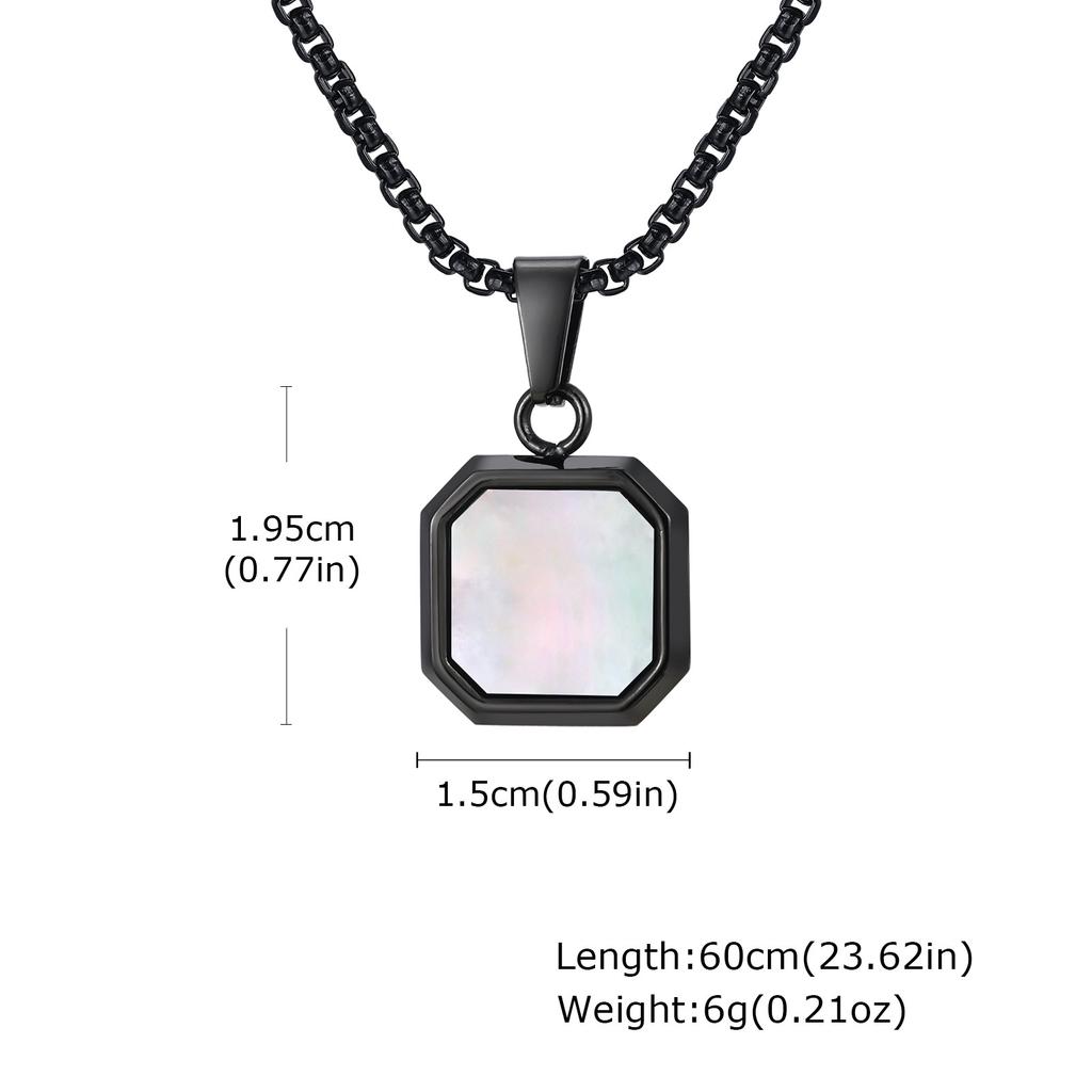 Stainless Steel Square Pendant Men, Sweater Stacked Necklace, Natural Tiger Eye Sweater Chain Nc-892