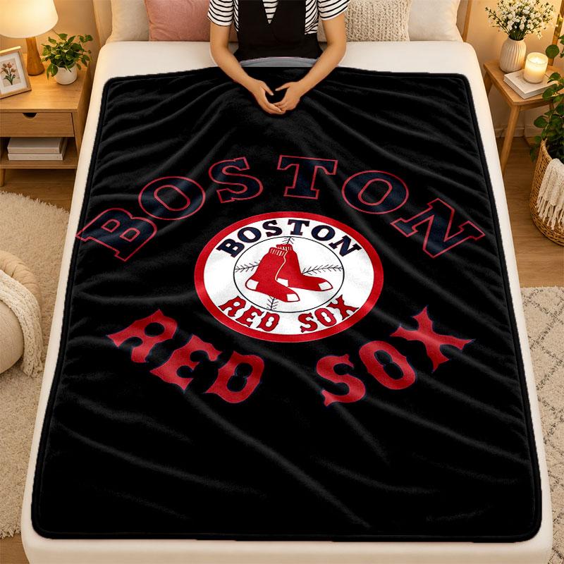 Flannel BlanketBoston Red Sox Warm Soft Throw Blanket for Indoor Sofa Bed Living Room Use