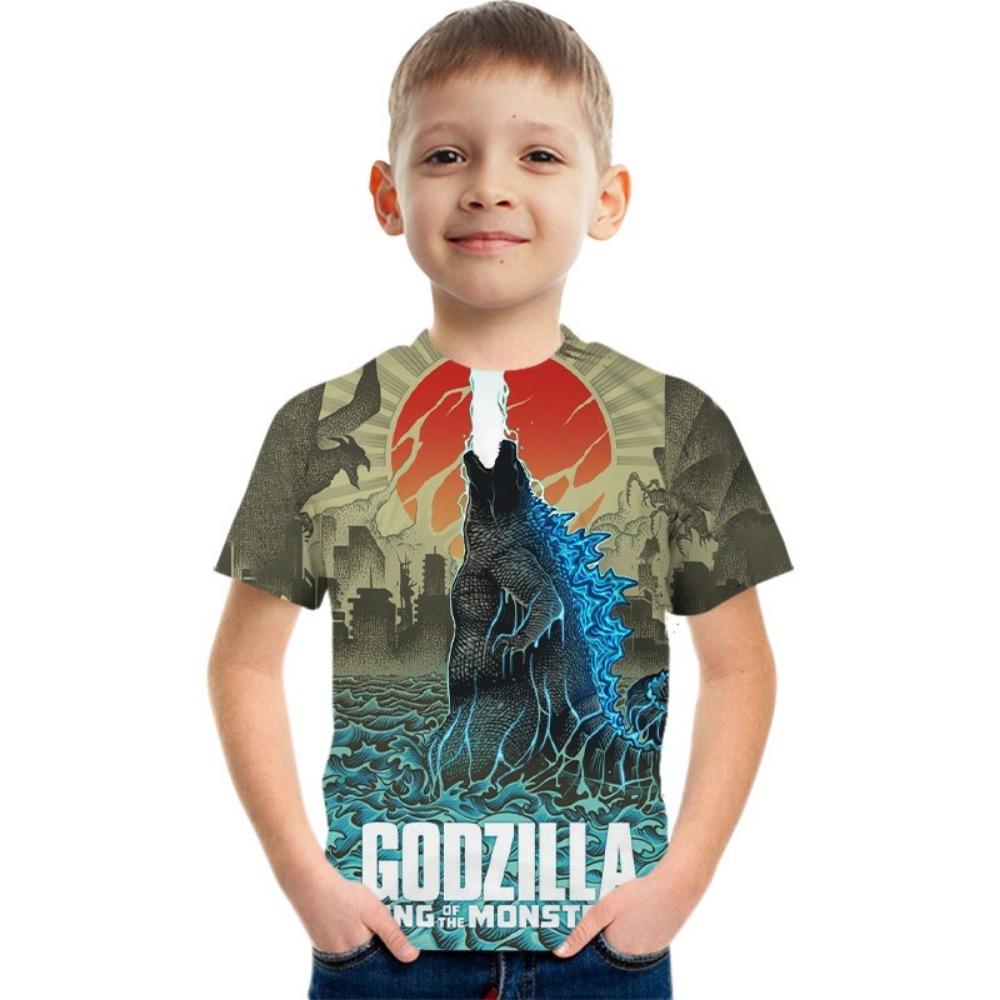 Printed short sleeved round neck boy and girl movie fashion shirt comfortable summer 150