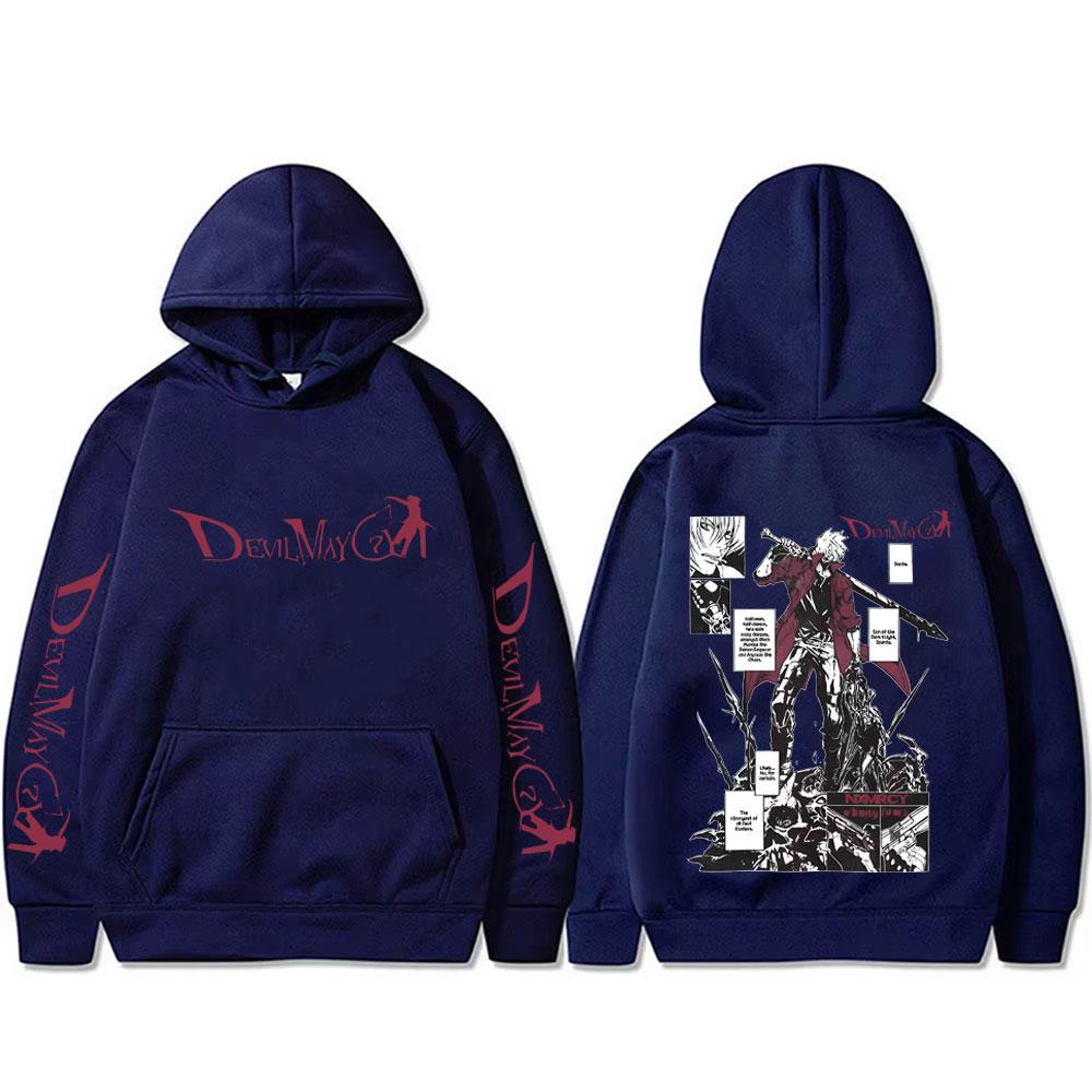 Anime Devil May Cry Sohn von Sparda Dante Grafik Hoodie Herren Damen Lässiger Vintage Kapuzenpullover Herren Pullover