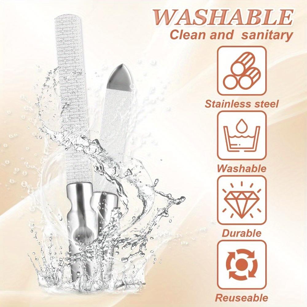 Professional Stainless Steel Nail File Double-Sided Manicure Tool, Suitable for Natural Nails Heavy Duty and Reusable Nail Care