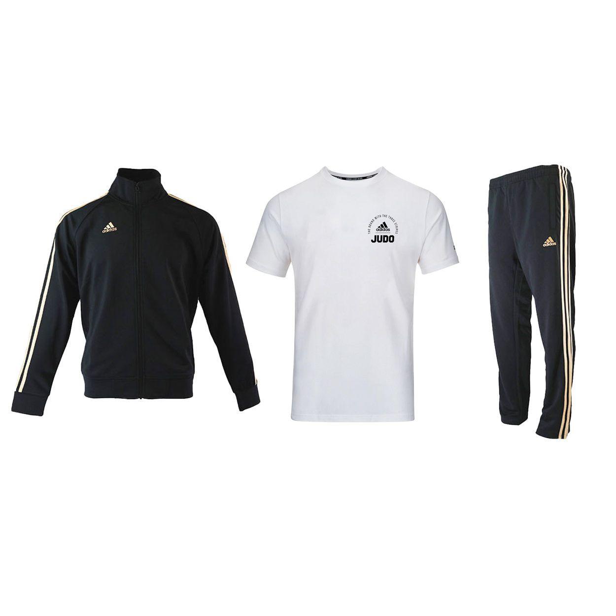 

Adidas Полосатый свитер, куртка с коротким рукавом, футболка, прямые брюки на шнурке, повседневный спортивный комплект, мужские комплекты TR30JR+ADICLTS21SJ-WB+TR30PR S