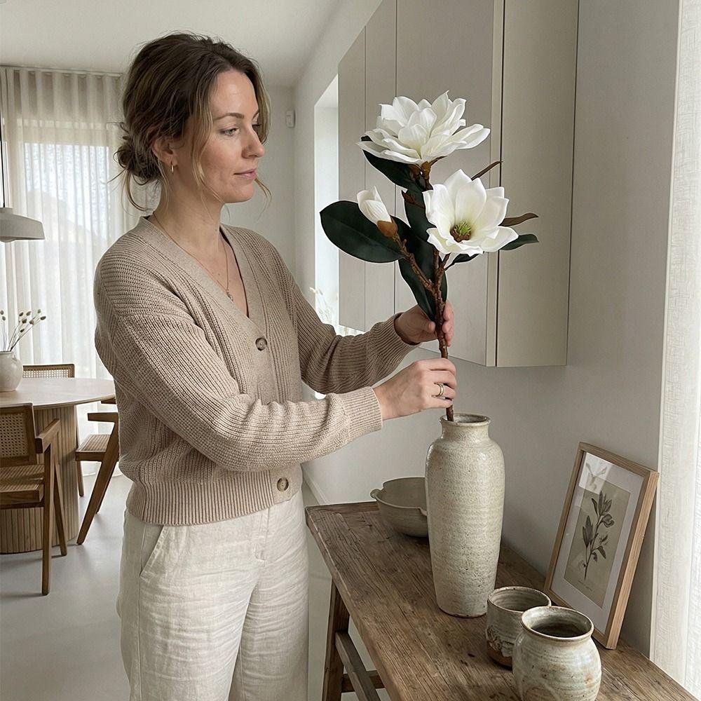 Real Touch Simulation Big Magnolia Large Artificial Orchid Home Decoration