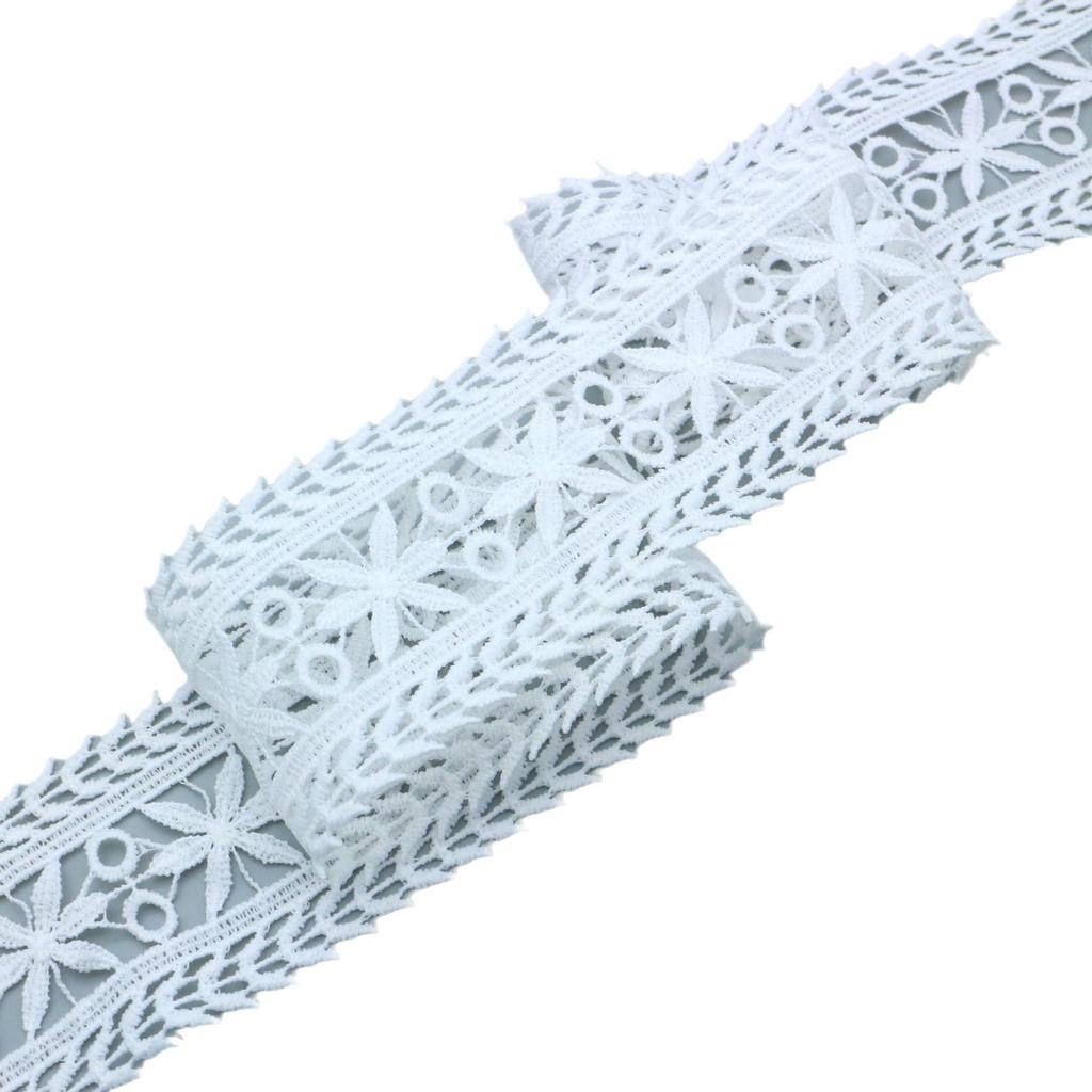 Wasserlöslicher Weißer Milchseiden-Stickerei-Spitze Spitze Hohlstickerei Barcode DIY Vorhang Brautkleid Heimtextil-Zubehör Zubehör