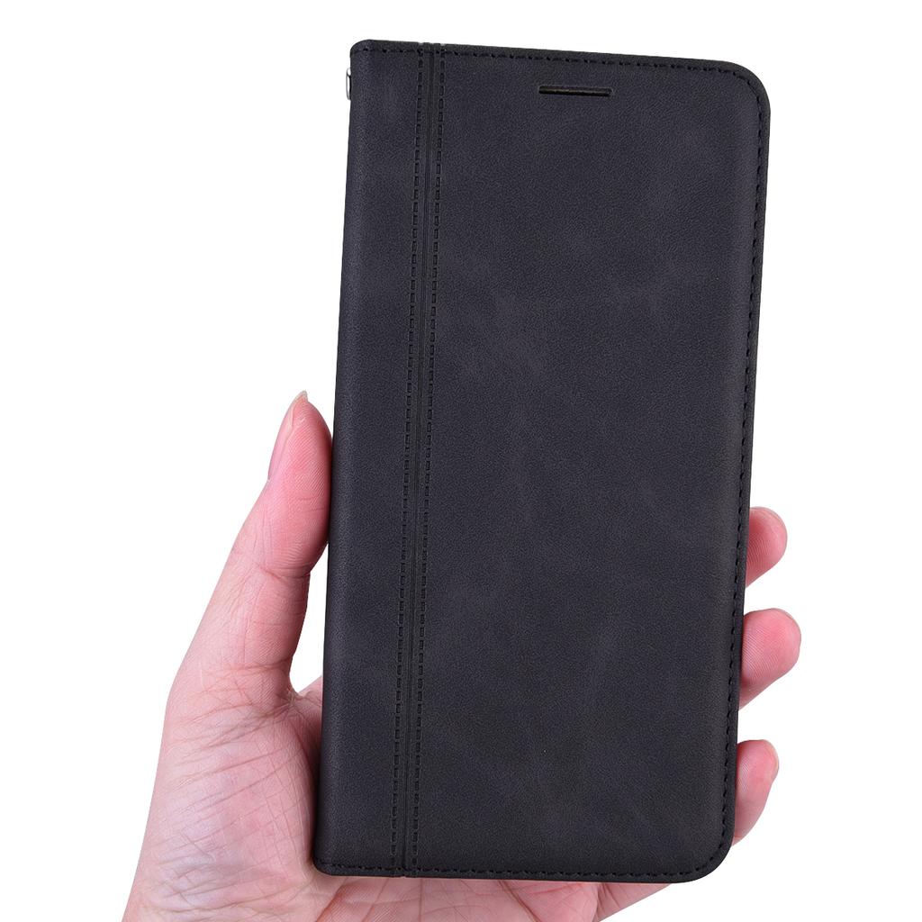 For Samsung Galaxy A25 5G (Global) (161.0 X 76.5 X 8.3mm) Case Business Style Magnetic Closure Leather Phone Cover with Strap